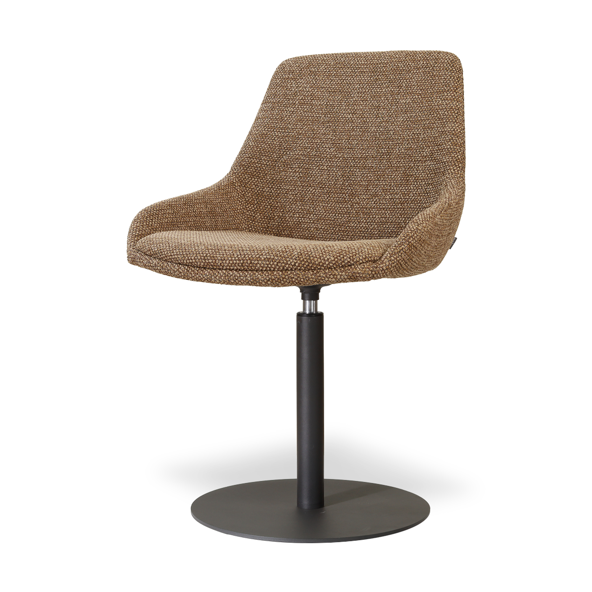 Niva-Isa draaibare tulp eetkamerstoel bruin blend - mat zwart onderstel