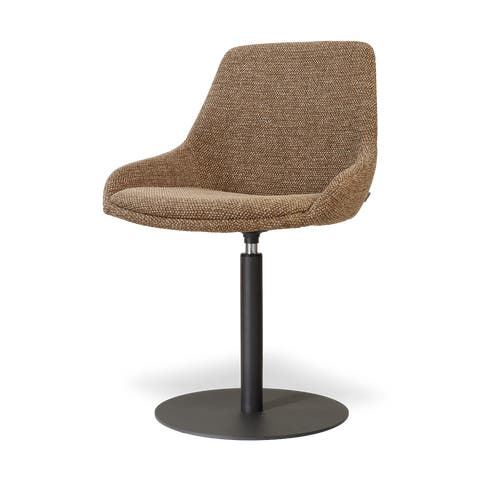 Niva-Isa draaibare tulp eetkamerstoel bruin blend - mat zwart onderstel