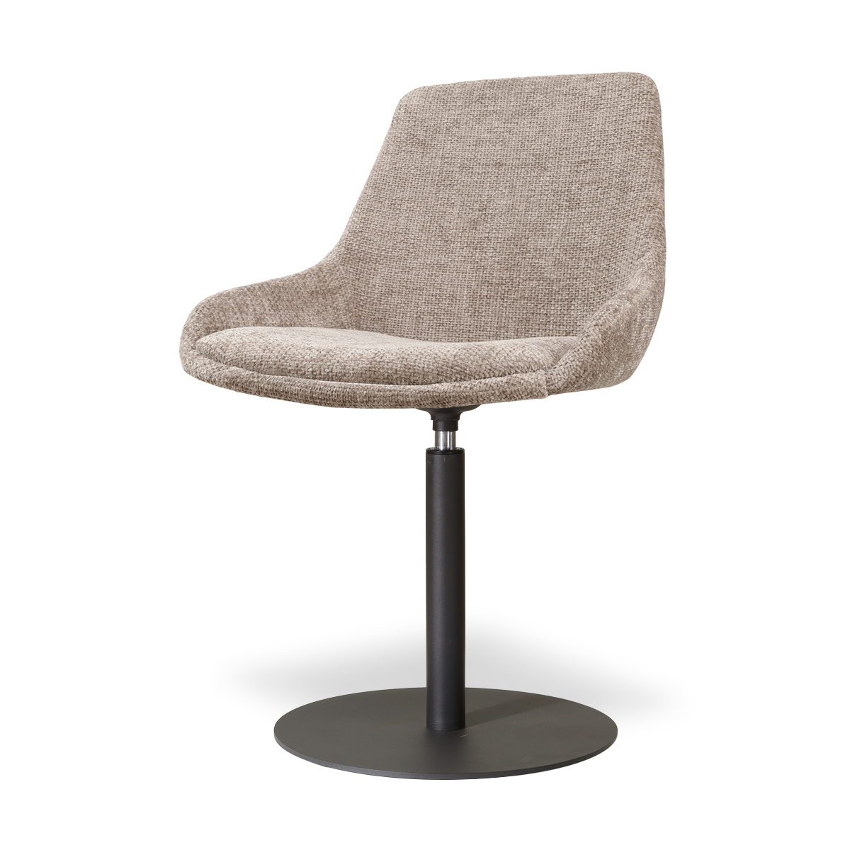 Niva-Isa draaibare tulp eetkamerstoel bruin - mat zwart onderstel