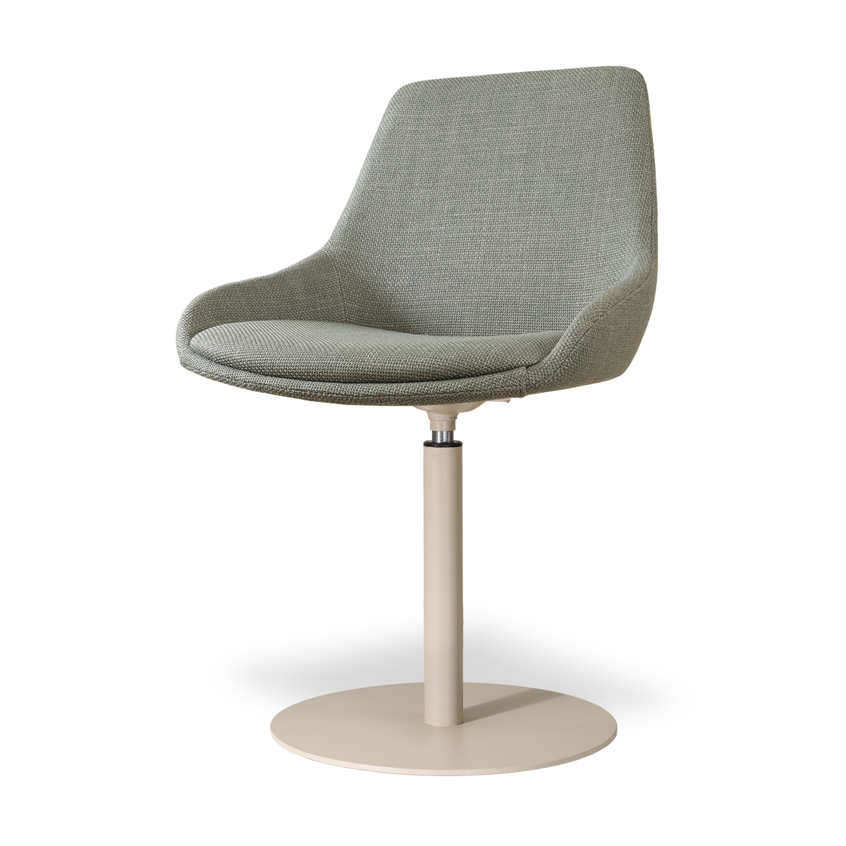 Niva-Isa draaibare tulp eetkamerstoel saliegroen - beige onderstel