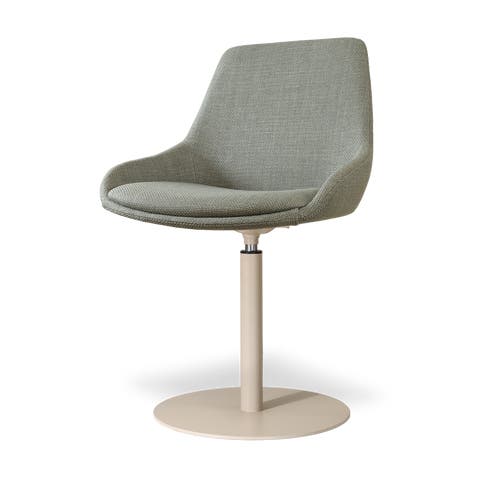Niva-Isa draaibare tulp eetkamerstoel saliegroen - beige onderstel