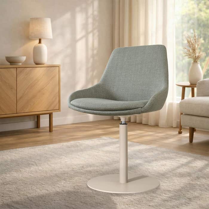 Niva-Isa draaibare tulp eetkamerstoel saliegroen - beige onderstel - modern - stoffen - comfortabel