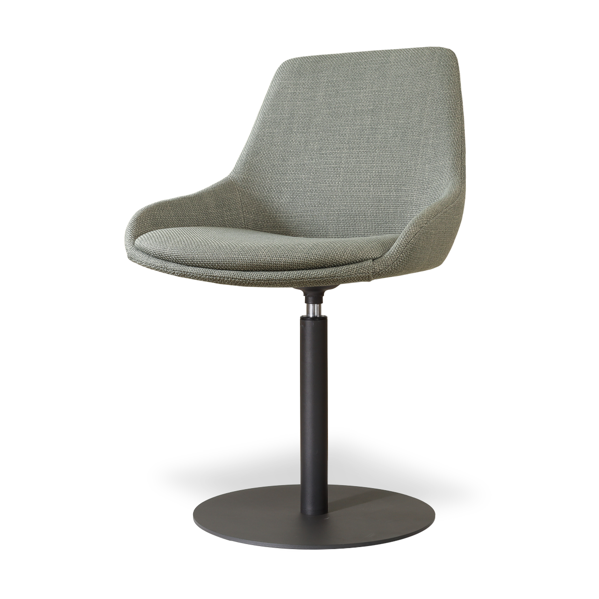 Niva-Isa draaibare tulp eetkamerstoel saliegroen - mat zwart onderstel