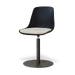 Niva-Liv draaibare tulp eetkamerstoel zwart met naturelbeige zitkussen - mat zwart onderstel