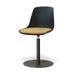 Niva-Liv draaibare tulp eetkamerstoel zwart met warm oker zitkussen - mat zwart onderstel