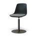 Niva-Liv draaibare tulp eetkamerstoel zwart met zeegrijs zitkussen - mat zwart onderstel