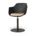 Niva-Liz draaibare tulp eetkamerstoel zwart met nougatbruin zitkussen - mat zwart onderstel