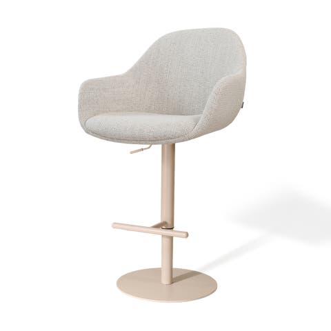 Niva-Mae draaibare tulp barkruk beige gemêleerd - verstelbaar - beige onderstel