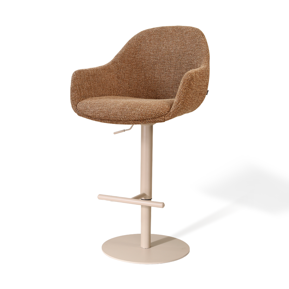 Niva-Mae draaibare tulp barkruk bruin blend - verstelbaar - beige onderstel