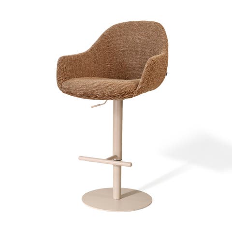 Niva-Mae draaibare tulp barkruk bruin blend - verstelbaar - beige onderstel