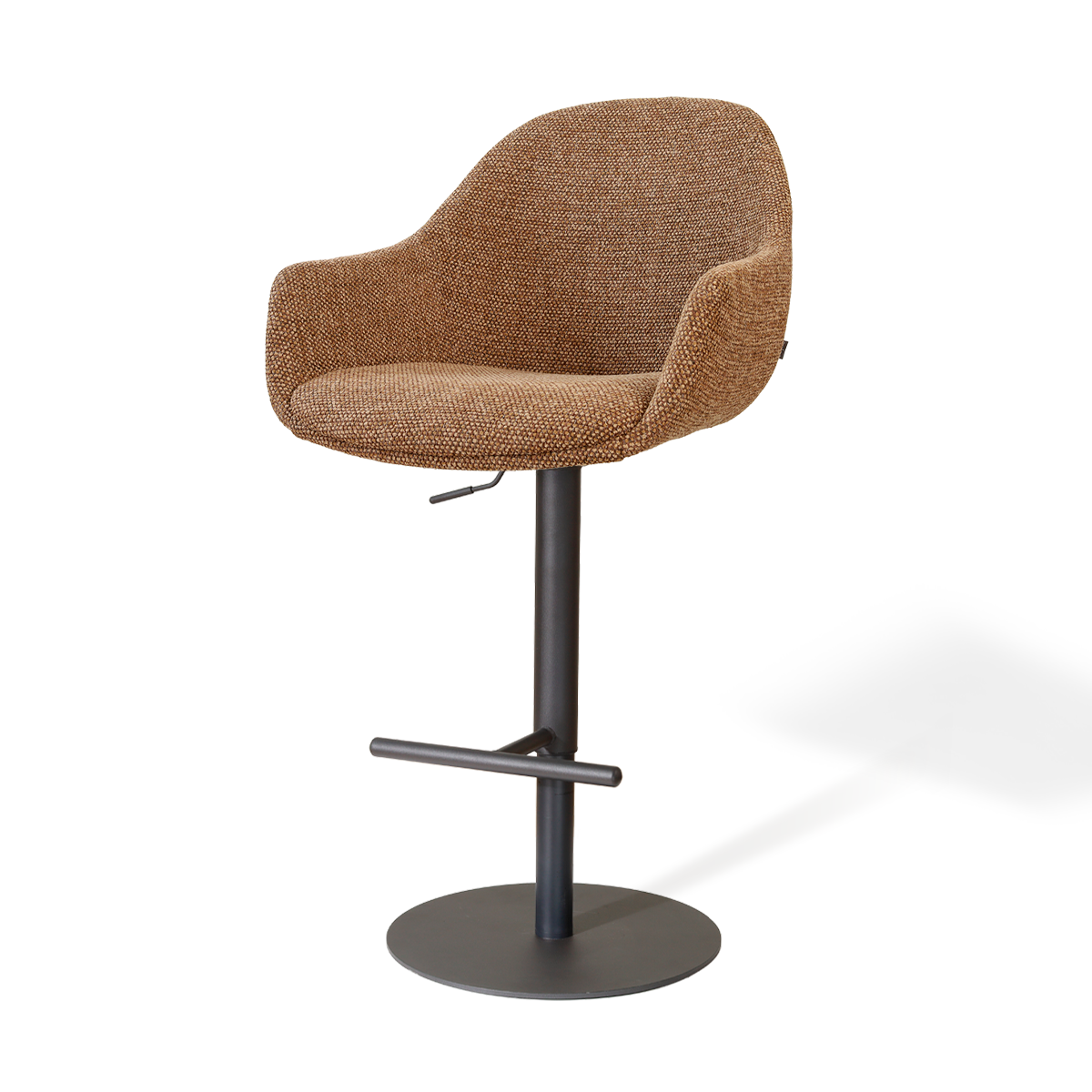 Niva-Mae draaibare tulp barkruk bruin blend - verstelbaar - mat zwart onderstel