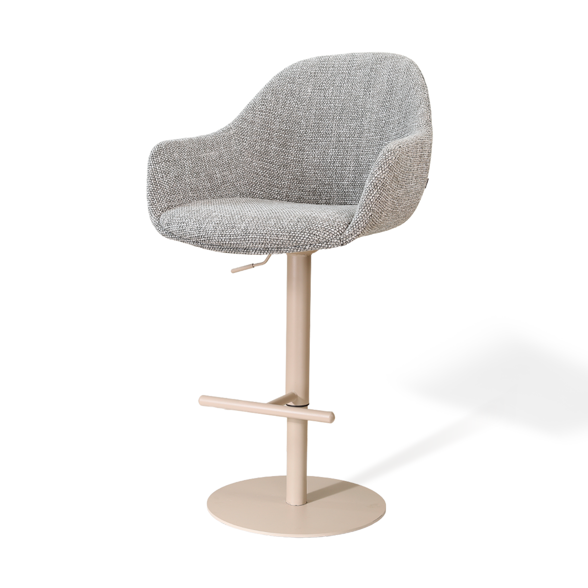 Niva-Mae draaibare tulp barkruk grijs blend - verstelbaar - beige onderstel