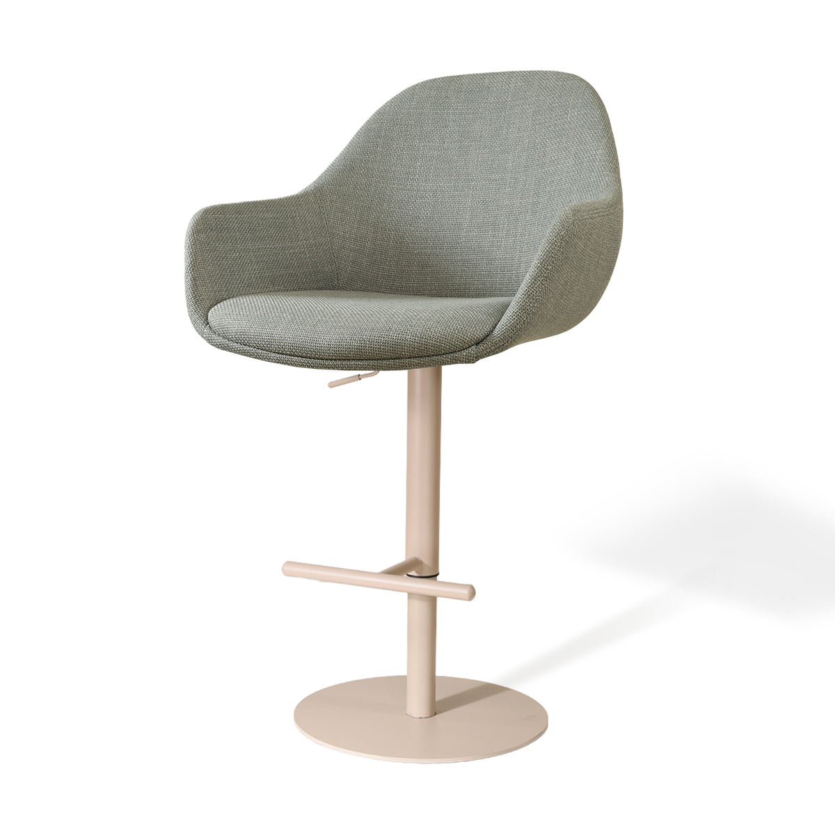 Niva-Mae draaibare tulp barkruk saliegroen - verstelbaar - beige onderstel