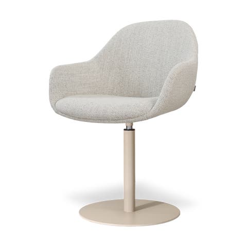 Niva-Mae draaibare tulp eetkamerstoel beige gemêleerd - beige onderstel