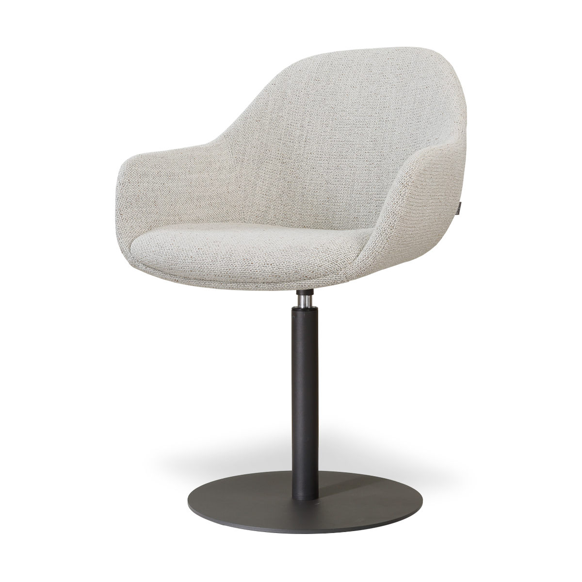 Niva-Mae draaibare tulp eetkamerstoel beige gemêleerd - mat zwart onderstel