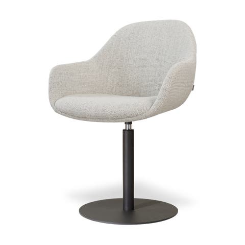 Niva-Mae draaibare tulp eetkamerstoel beige gemêleerd - mat zwart onderstel