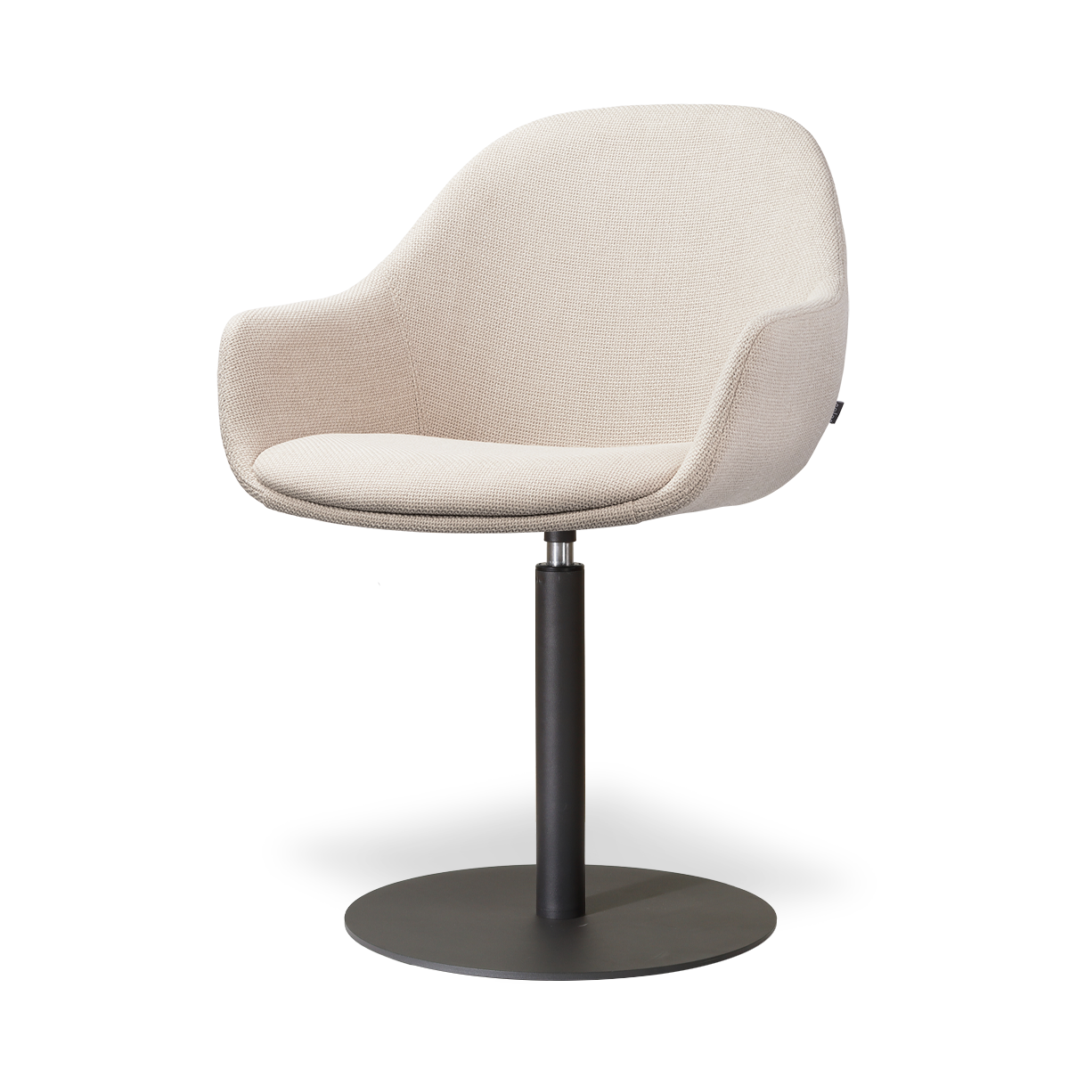 Niva-Mae draaibare tulp eetkamerstoel beige - mat zwart onderstel