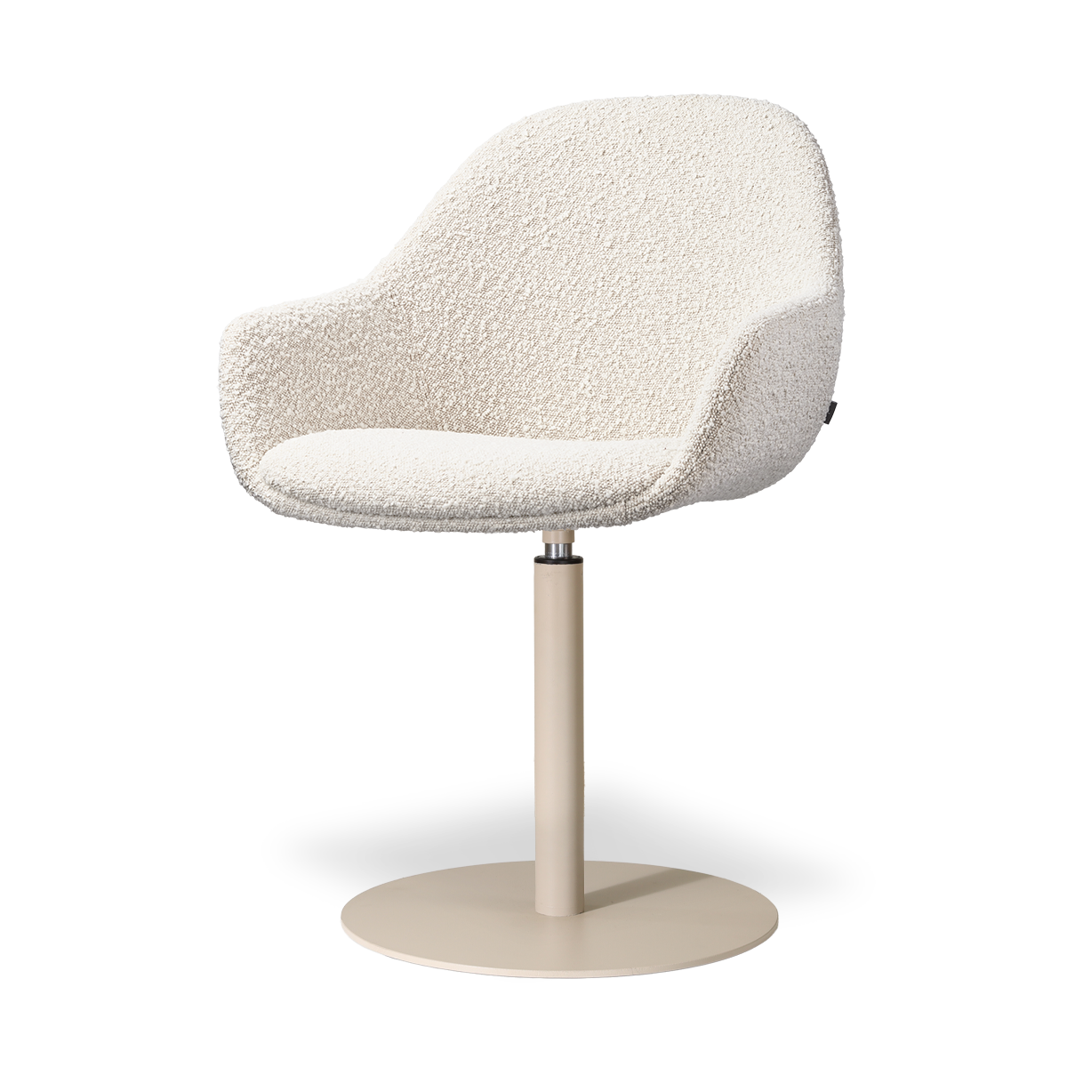 Niva-Mae draaibare tulp eetkamerstoel bouclé beige - beige onderstel