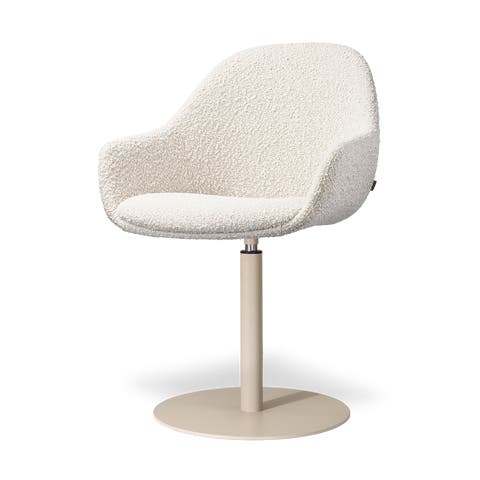 Niva-Mae draaibare tulp eetkamerstoel bouclé beige - beige onderstel
