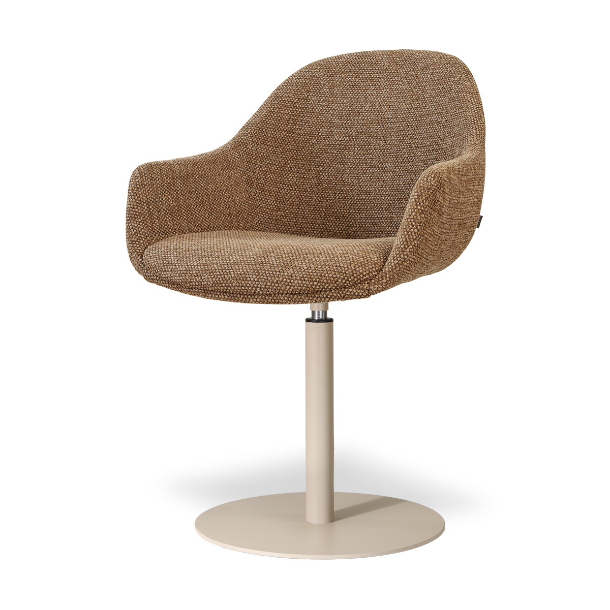 Niva-Mae draaibare tulp eetkamerstoel bruin blend - beige onderstel