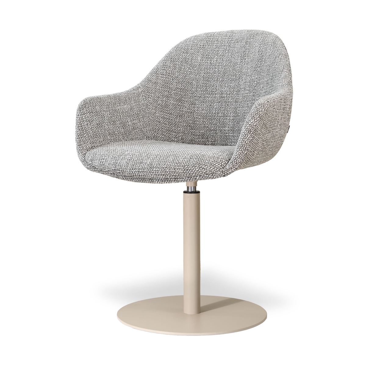 Niva-Mae draaibare tulp eetkamerstoel grijs blend - beige onderstel