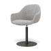 Niva-Mae draaibare tulp eetkamerstoel grijs blend - mat zwart onderstel