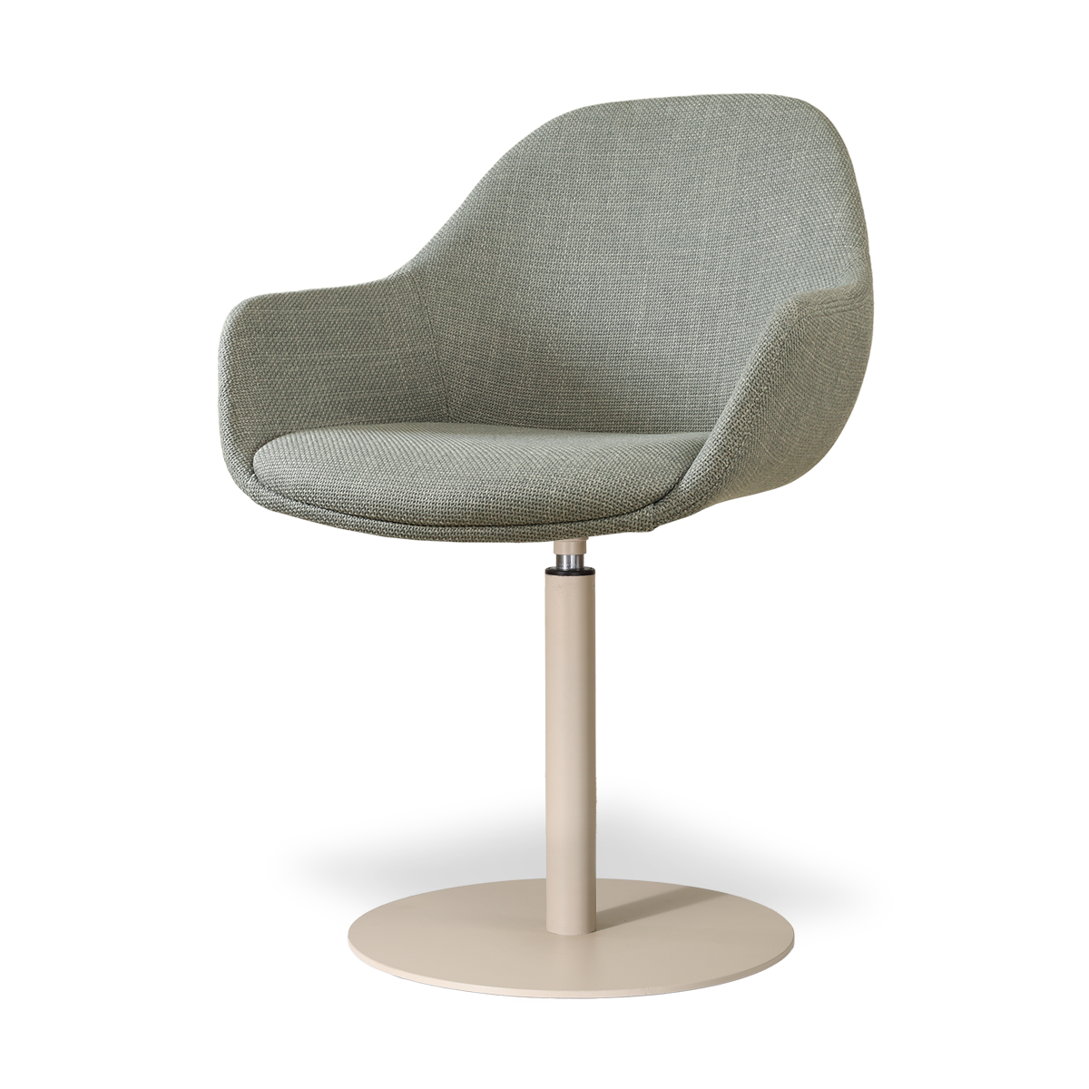 Niva-Mae draaibare tulp eetkamerstoel saliegroen - beige onderstel