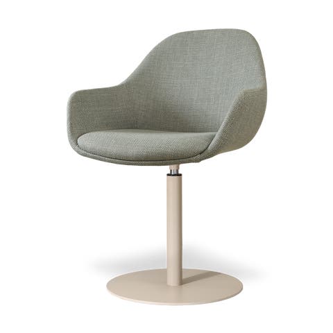 Niva-Mae draaibare tulp eetkamerstoel saliegroen - beige onderstel