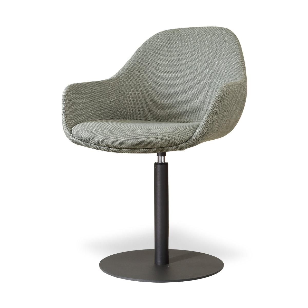 Niva-Mae draaibare tulp eetkamerstoel saliegroen - mat zwart onderstel