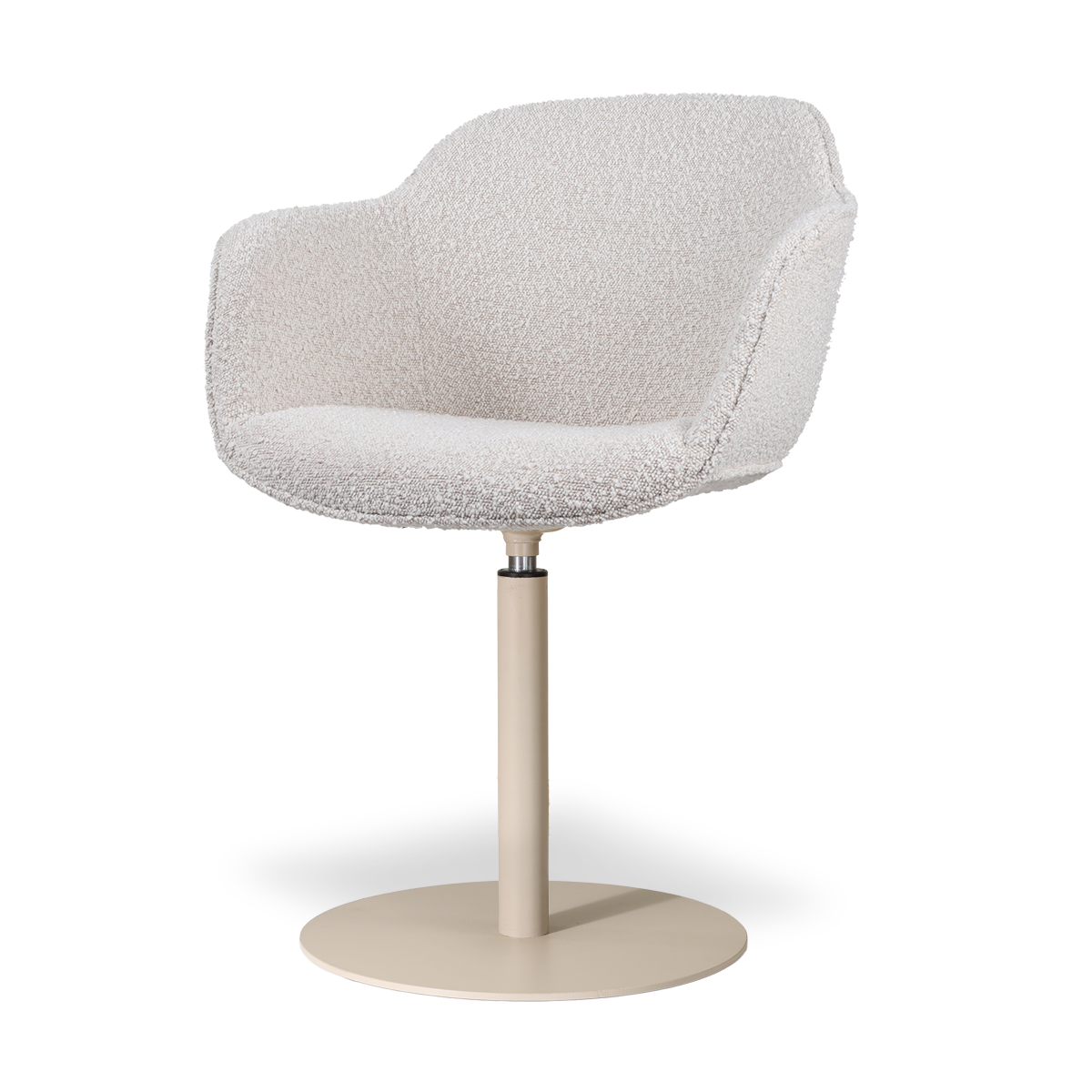 Niva-Mare draaibare tulp eetkamerstoel bouclé beige - beige onderstel