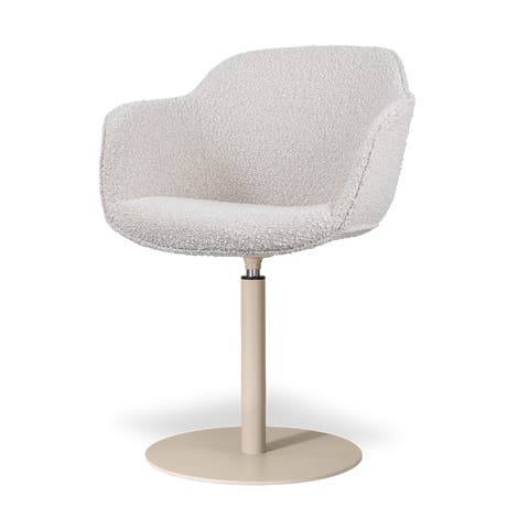 Niva-Mare draaibare tulp eetkamerstoel bouclé beige - beige onderstel