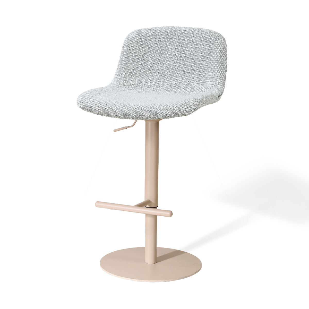 Niva-Mats draaibare tulp barkruk grijs melange - verstelbaar - beige onderstel