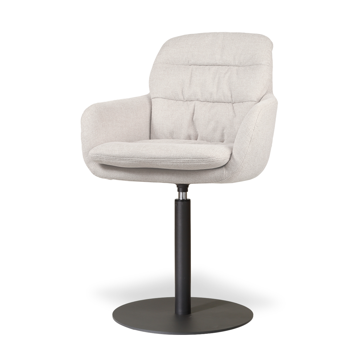 Niva-Mia draaibare tulp eetkamerstoel beige - mat zwart onderstel