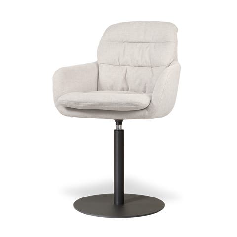 Niva-Mia draaibare tulp eetkamerstoel beige - mat zwart onderstel