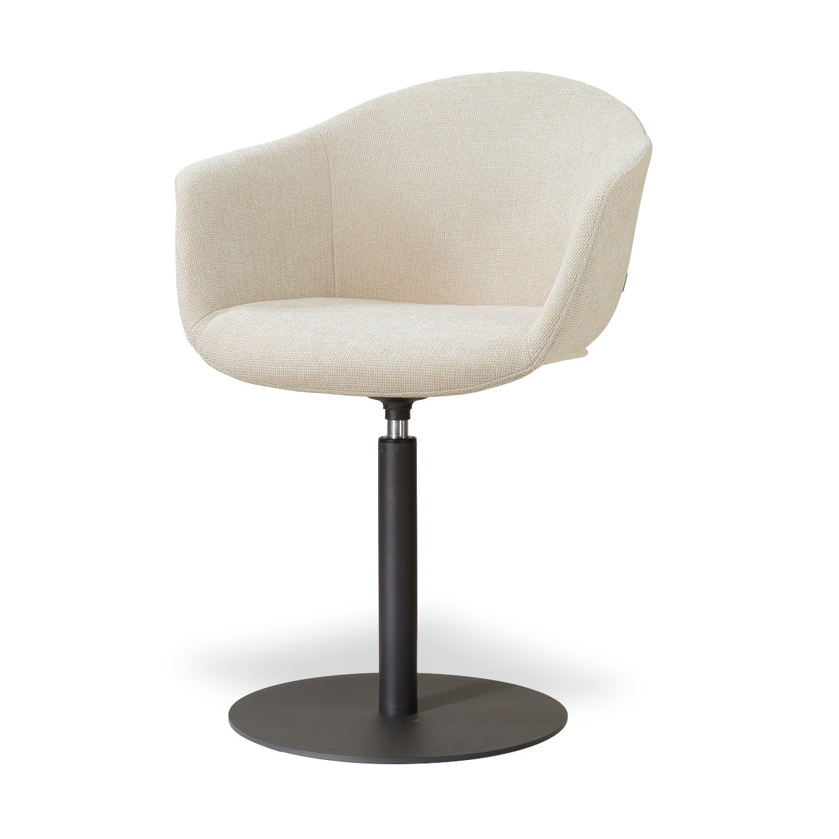 Niva-Otis draaibare tulp eetkamerstoel cottonbeige - mat zwart onderstel