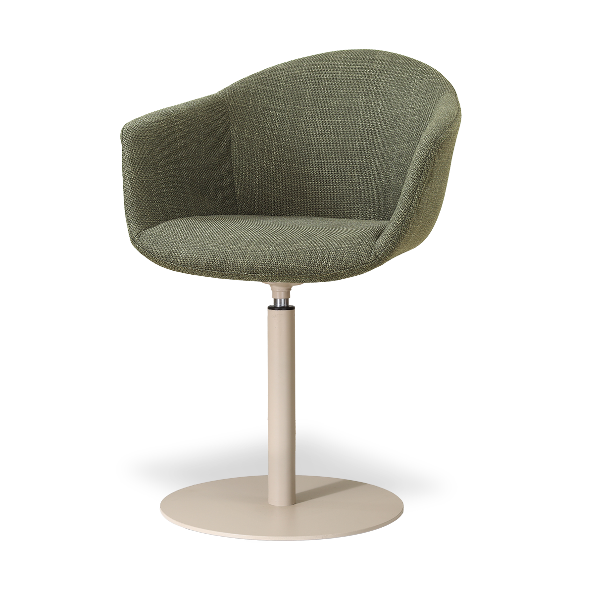 Niva-Otis draaibare tulp eetkamerstoel forestgroen - beige onderstel