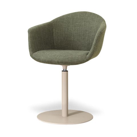 Niva-Otis draaibare tulp eetkamerstoel forestgroen - beige onderstel