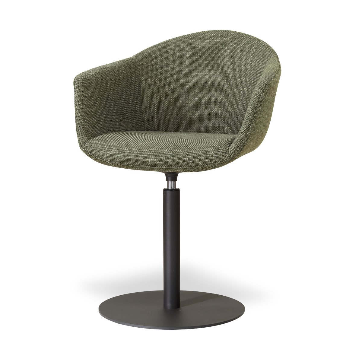 Niva-Otis draaibare tulp eetkamerstoel forestgroen - mat zwart onderstel