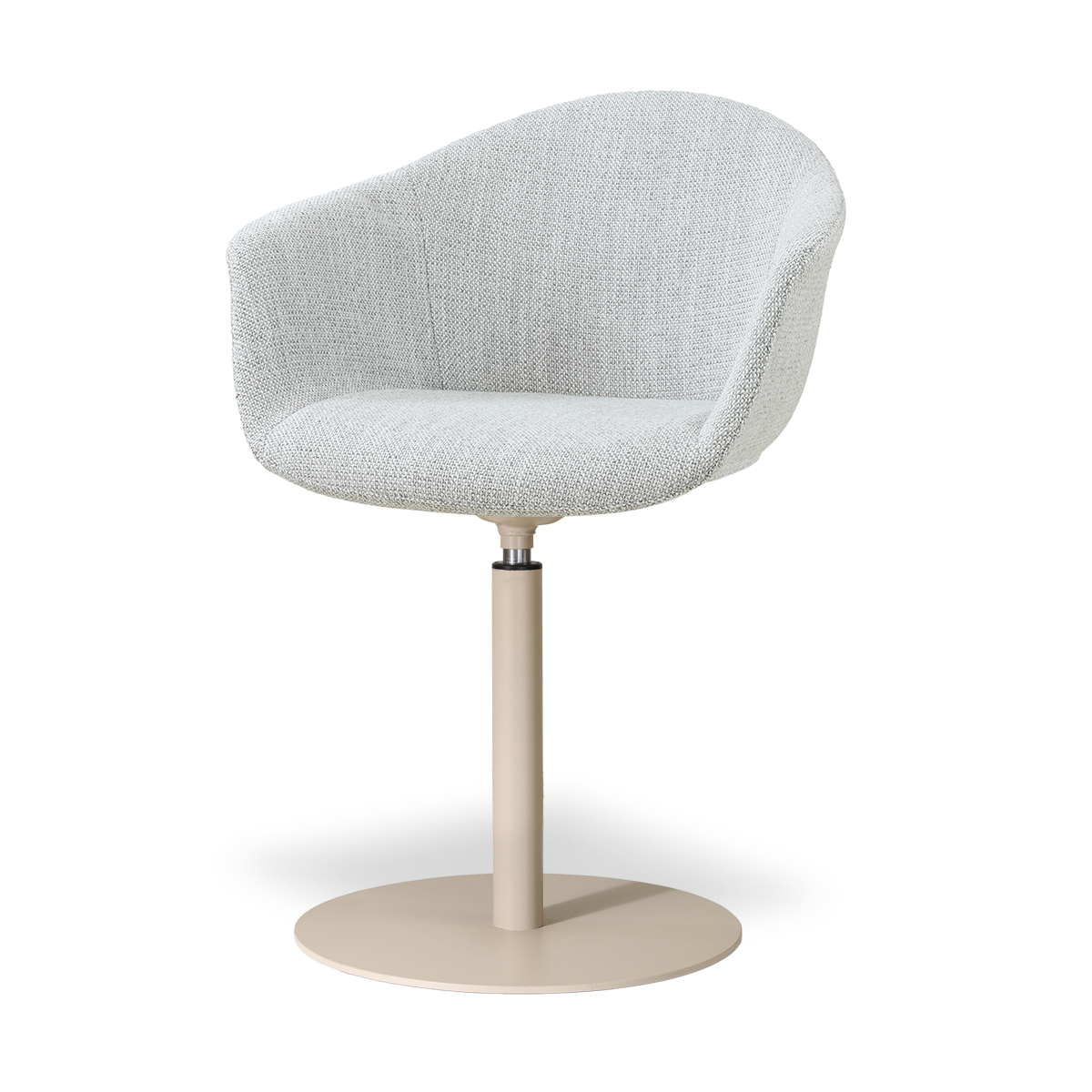 Niva-Otis draaibare tulp eetkamerstoel grijs melange - beige onderstel