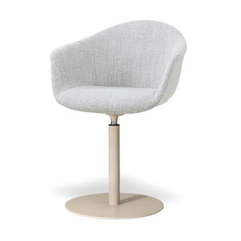 Niva-Otis draaibare tulp eetkamerstoel grijs melange - beige onderstel