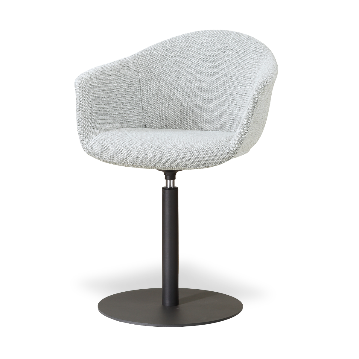 Niva-Otis draaibare tulp eetkamerstoel grijs melange - mat zwart onderstel