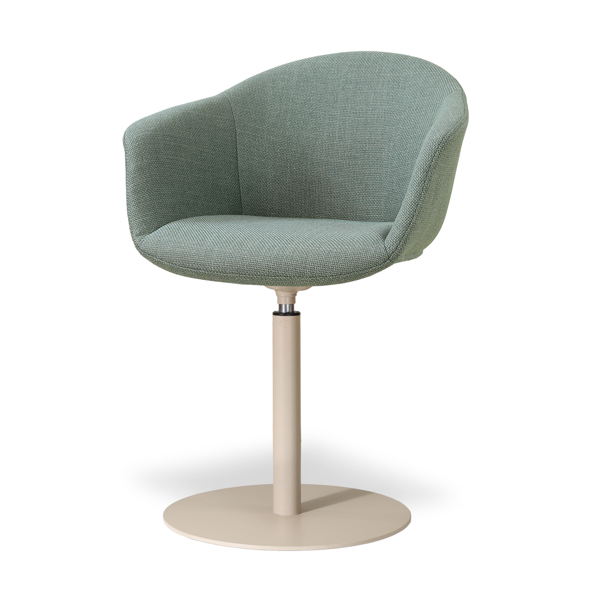 Niva-Otis draaibare tulp eetkamerstoel saliegroen - beige onderstel