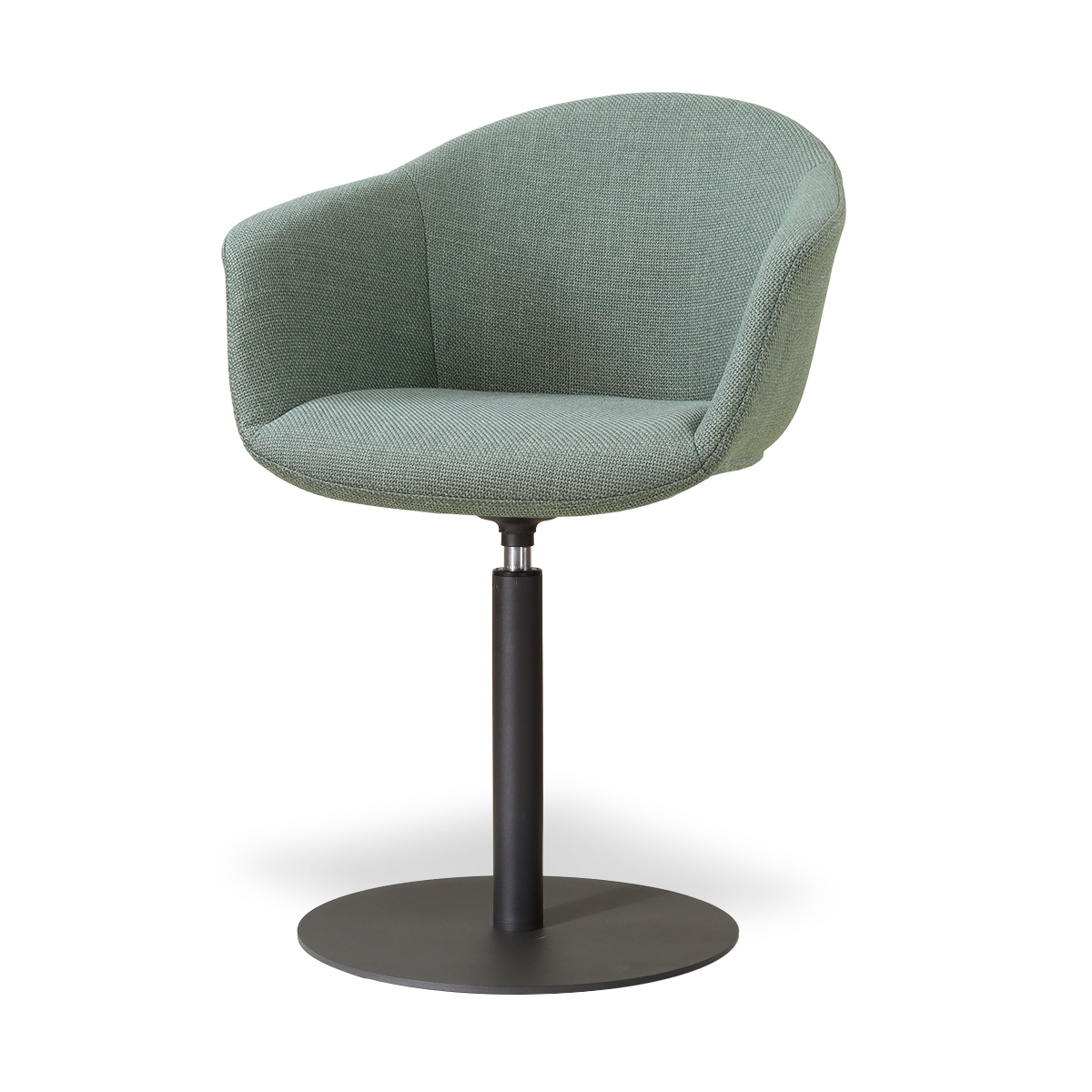Niva-Otis draaibare tulp eetkamerstoel saliegroen - mat zwart onderstel