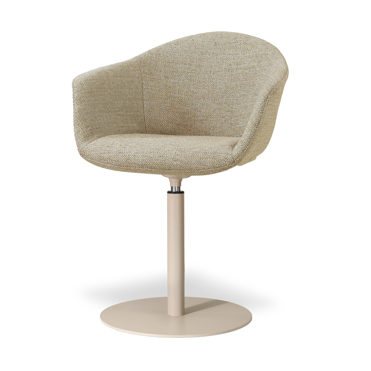 Niva-Otis draaibare tulp eetkamerstoel taupe melange - beige onderstel