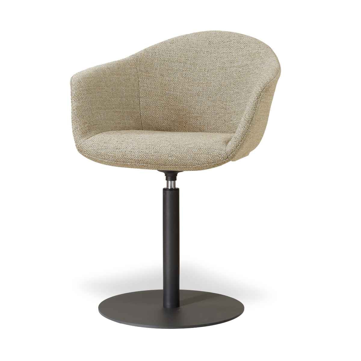 Niva-Otis draaibare tulp eetkamerstoel taupe melange - mat zwart onderstel