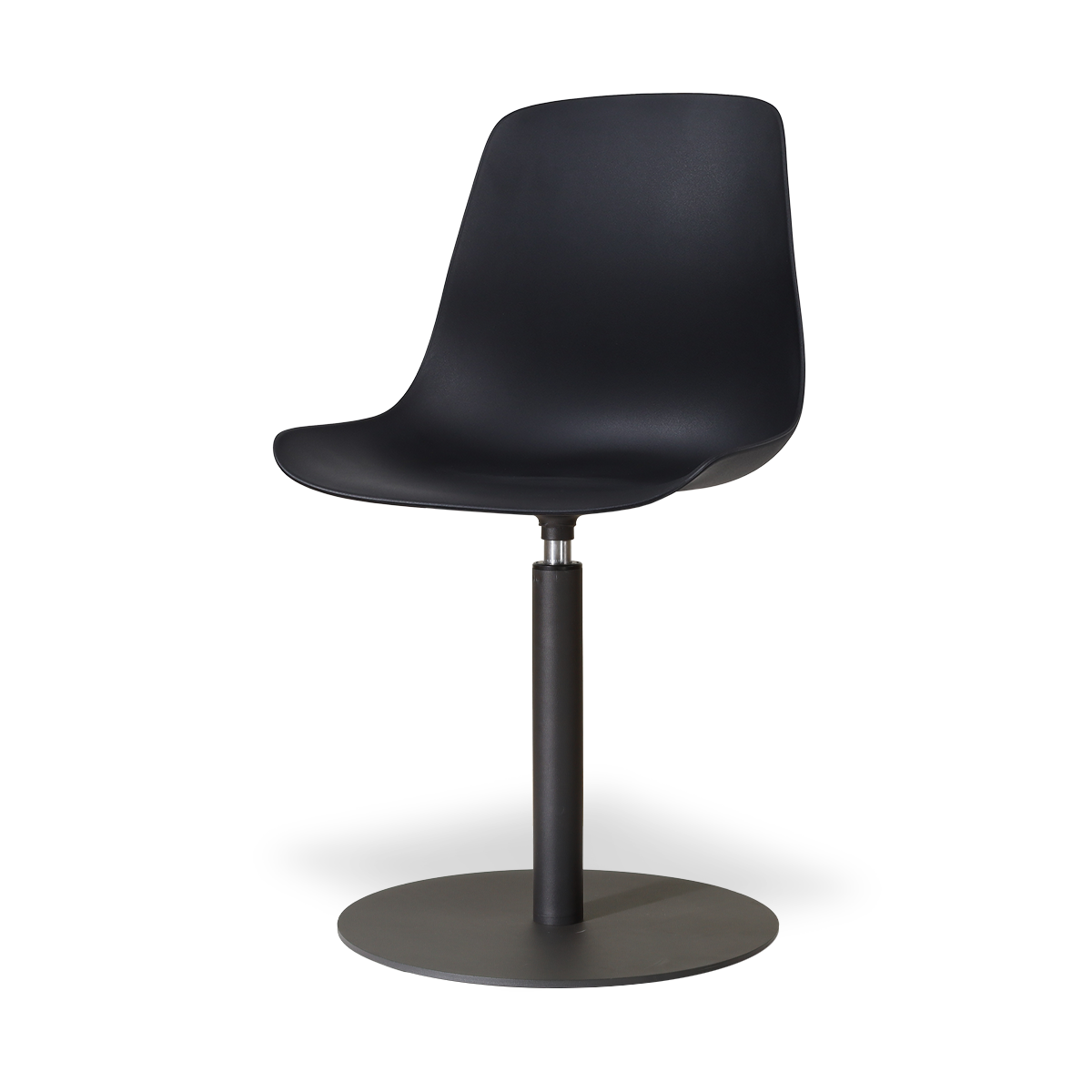 Niva-Pip draaibare tulp eetkamerstoel zwart - mat zwart onderstel
