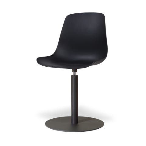 Niva-Pip draaibare tulp eetkamerstoel zwart - mat zwart onderstel