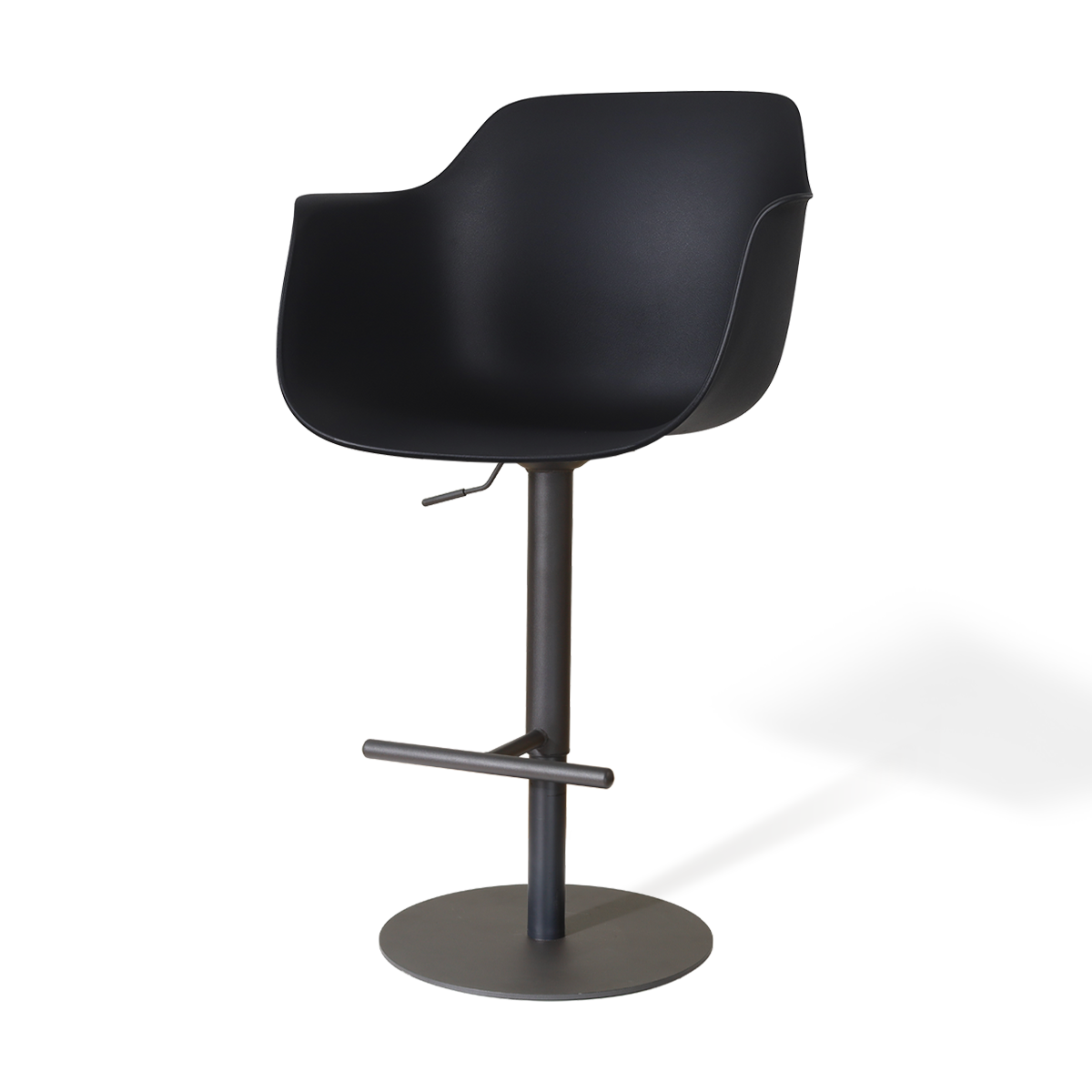 Niva-Puk draaibare tulp barkruk zwart - verstelbaar - mat zwart onderstel