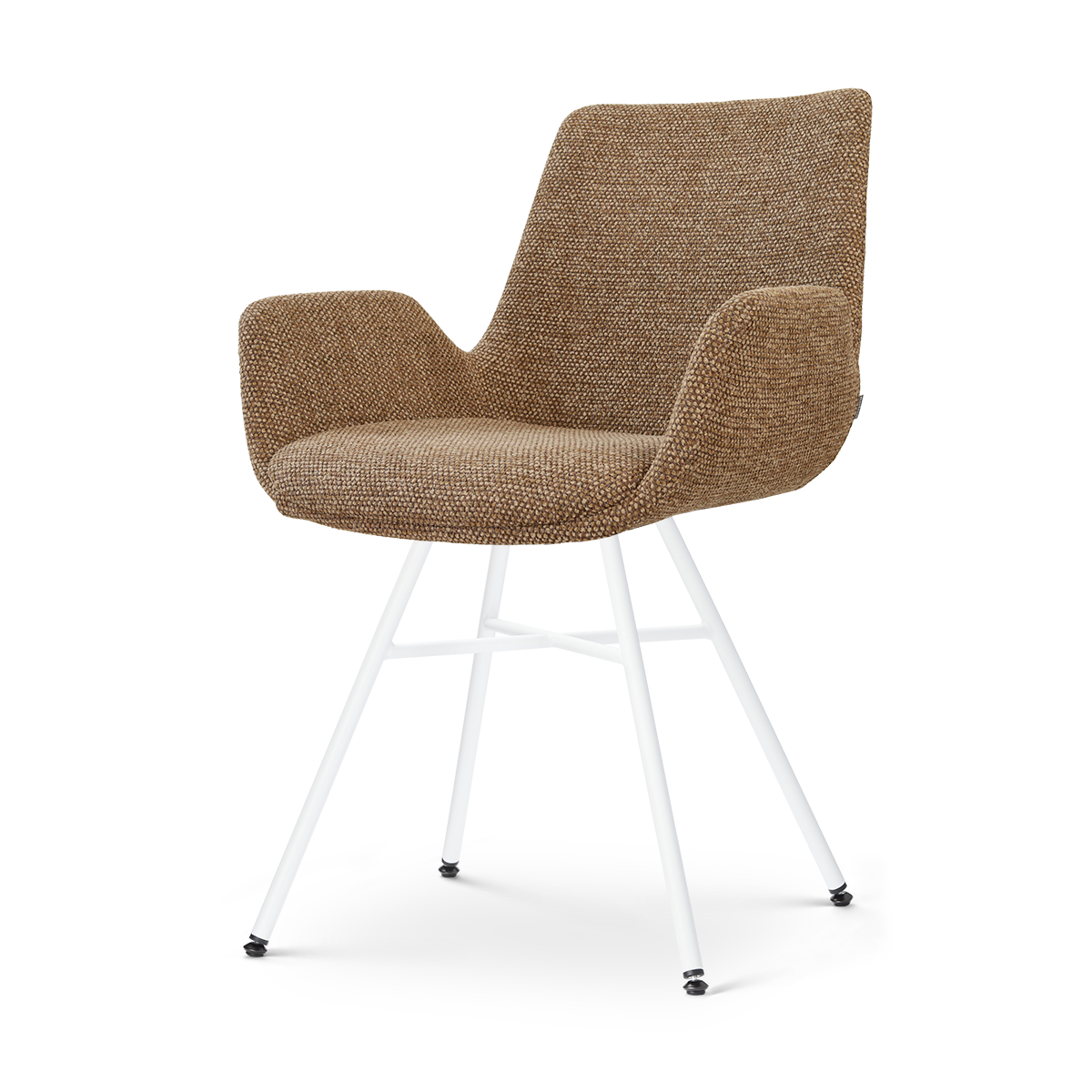 Noa-Eef eetkamerstoel bruin blend - wit onderstel
