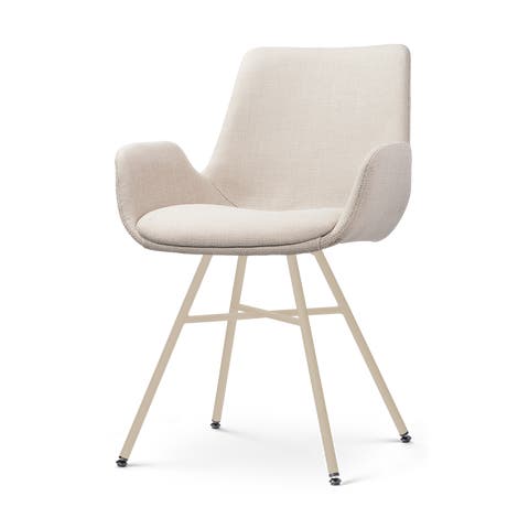 Noa-Eef eetkamerstoel beige - beige onderstel